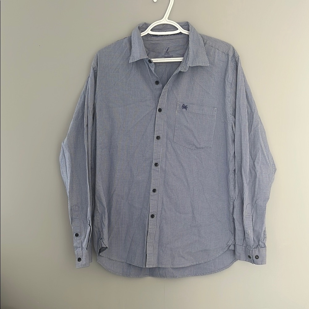 7 for all Mankind Men's Blue Button-Up Shirt